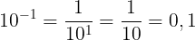 \large 10^{-1}=\frac{1}{10^{1}}=\frac{1}{10}=0,1